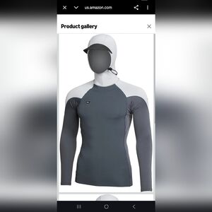 O'Neill Men's Gray & Light Gray Hooded Long-Sleeve Rash Guard